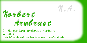 norbert armbrust business card